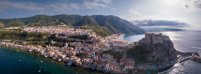 Aerial View of Scilla, Reggio Calabria, Calabria, Italy - obrazy, fototapety, plakaty