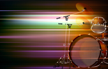 abstract dark blur music background with drum kit - 509966781