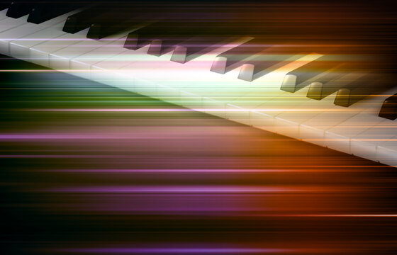 abstract green blur music background with piano keys