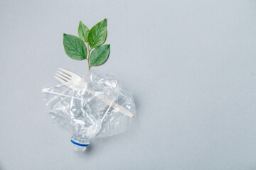 .Earth day and ecology, plastic bottle waste recycle and reuse concept