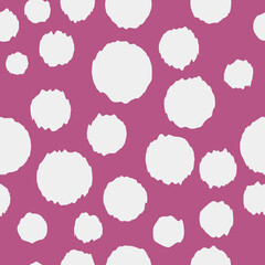 White spots on a pink background. Simple decor style for decoration. Print and interior surfaces.