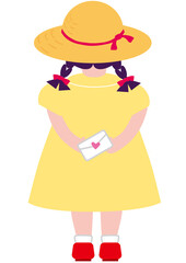ラブレターを持った女の子後ろ姿
