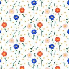 seamless pattern with flowers. pastel pattern with flowers.cute small flower. Vector illustration.