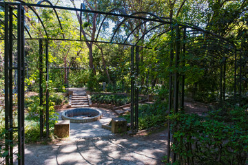 Ceramic  fountain in the Botanical gardens, Athens