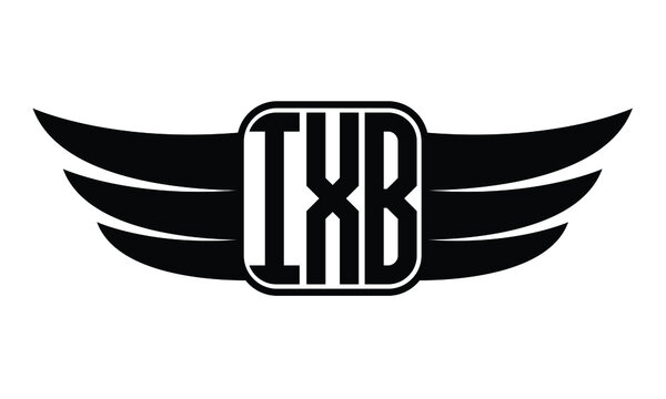 IXB three Letter Wings Flying Initial wing symbol minimalist creative concept flag icon professional logo design Vector template