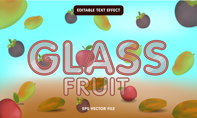 Glass and fruit background text effect easy to edit just click on the text