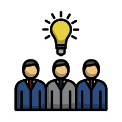 Corporate Team Finding New Idea Icon