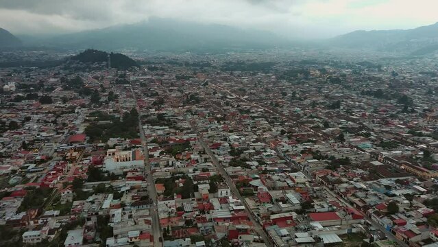 San Cristobal De Las Casas Chiapas Aerial Drone Fly Above Mexico Highlands City, Magical Tzotzil Town