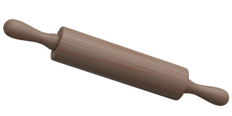 Wooden rolling pin isolated on white background