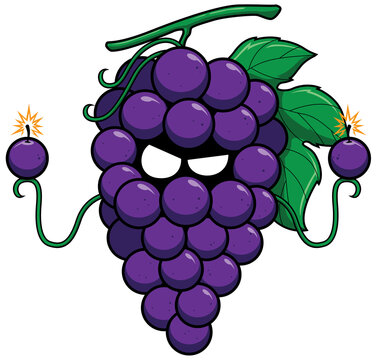 Grape Superhero Mascot