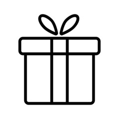 Black line icon for Gift