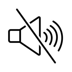 Black line icon for Mute