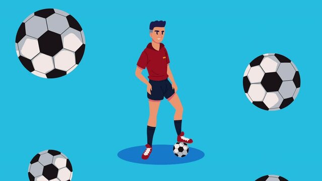 male athlete soccer sport character animation