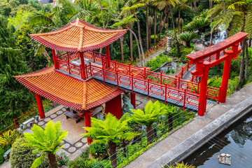 Monte Palace Madeira, Japanese Pagoda, Funchal, Madeira, Portugal.