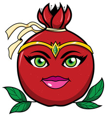 Obraz premium Pomegranate Superhero Mascot