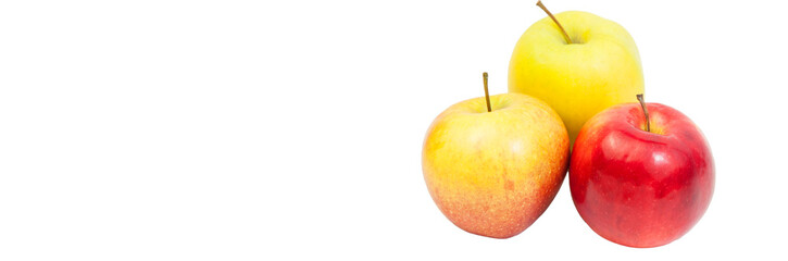 red and yellow apples on a white background. the concept of making apple juice. healthy food illustration. juicy sweet fruits on the table. many big apples on a light texture.