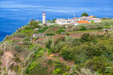 Fototapeta na wymiar Ponta de São Jorge Lighthouse, Madeira, Portugal