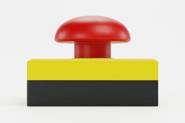 Realistic 3D Render of Emergency Button