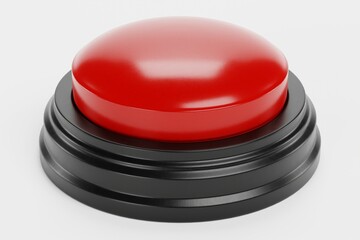 Realistic 3D Render of Emergency Button