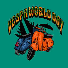 scooter World Day, Illustration scooter orange color