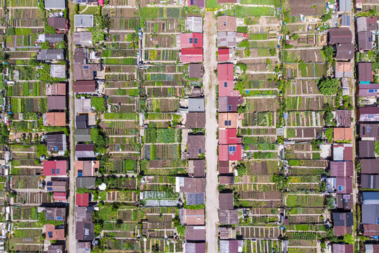 Aerial view of a residential district in Lausanne, Switzerland.