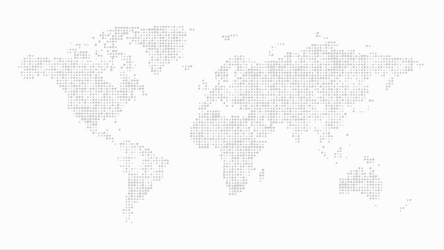 Abstract technical map of the world. Seamless loop 4K.