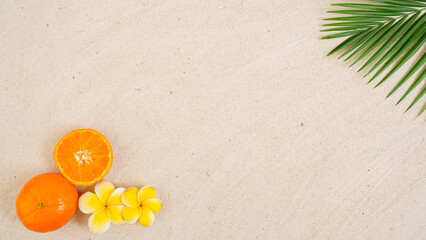 fruit on a sand background