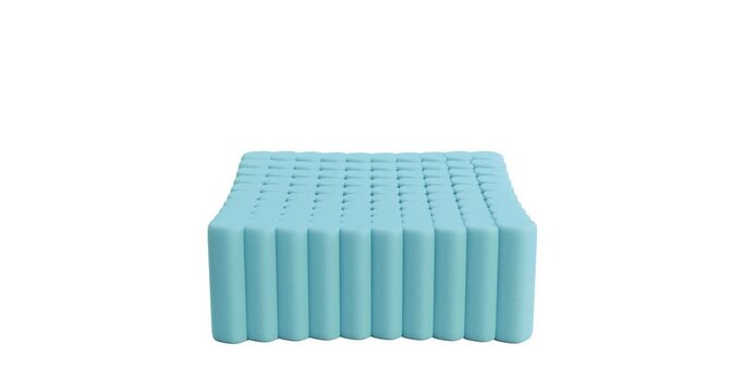 animation of the compression cells of foam rubber, foam, sponge, external load, volume reduction