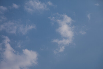 Blue sky background with clouds.