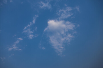 Blue sky background with clouds.