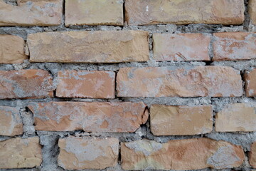 Ancien mur de briques avec mortier.