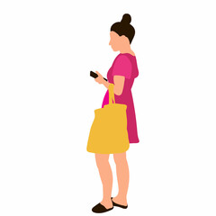 woman in flat design, isolated vector