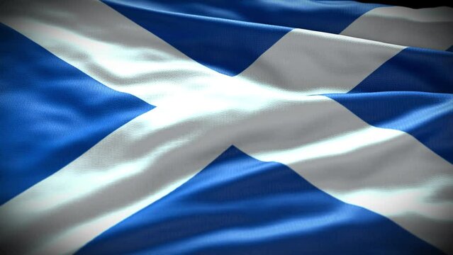 Scotland Flag Realistic Loop Animation