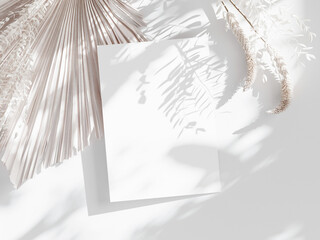 card mockup, invitation mockup, wedding stationery mockup, 3d render