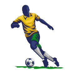 Plakat Soccer Player playing the ball