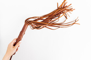 Flogger of whip in closeup 