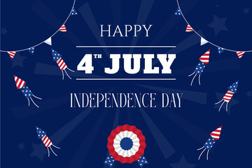 4th july happy USA independence day background. Vector Illustration.