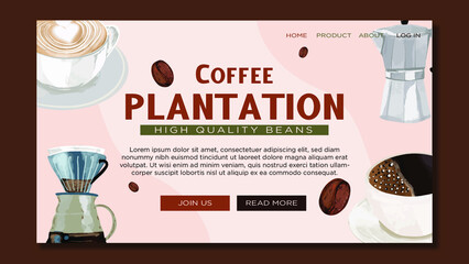 watercolor coffee promotion banner