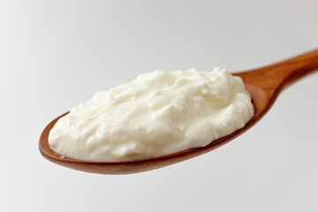 Greek yogurt on a white background