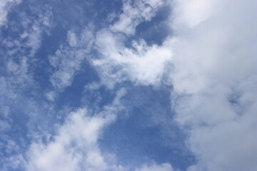 Blue sky with clouds - natural background 