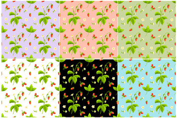 Set of patterns with strawberry