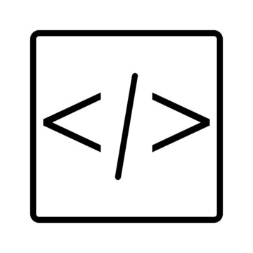 Black line icon for Code