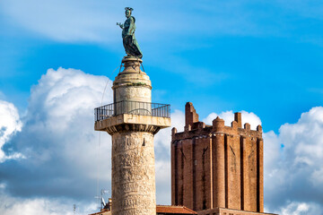 Trajan Column and Torre delle Milizie