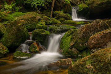 Jedlova creek in Jizerske mountains in spring morning
