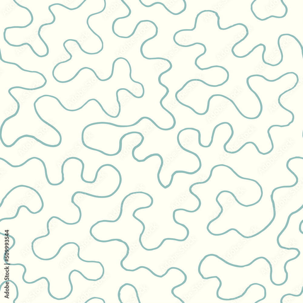 Poster seamless pattern with hand drawn curves