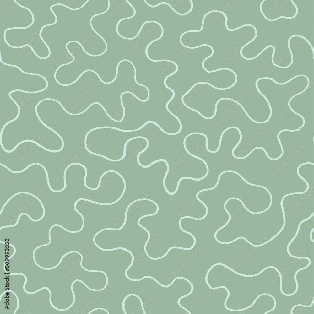 Poster seamless pattern with hand drawn curves