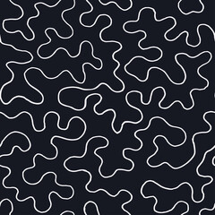 Seamless pattern with hand drawn curves