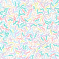 Seamless pattern with hand drawn curves