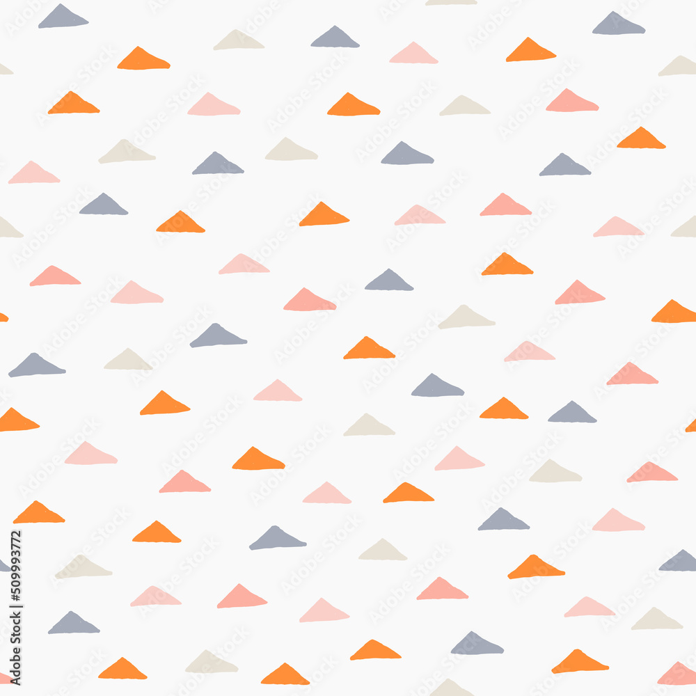 Poster Seamless minimalistic pattern with color triangles