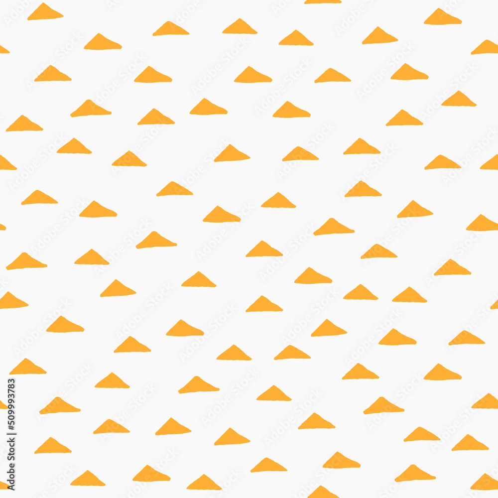 Poster Seamless minimalistic pattern with yellow triangles